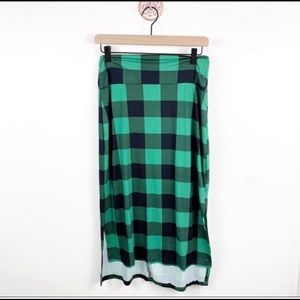 NWT Piphany Brooklyn Plaid Hi Low Skirt Small